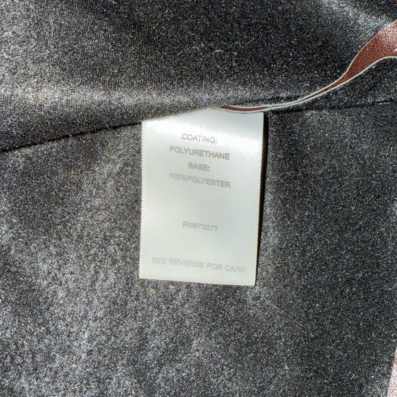 Nine West Women Large Skirt Chocolate Brown Midi Slit Pleather Sexy Business - Picture 6 of 6